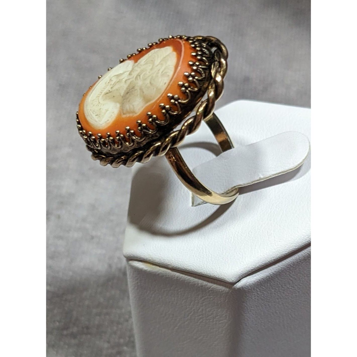 Other Vintage Cameo Ring Victorian Style Gold Tone Adjustable 7.5 Size ONE SIZE - 11 Thumbnail