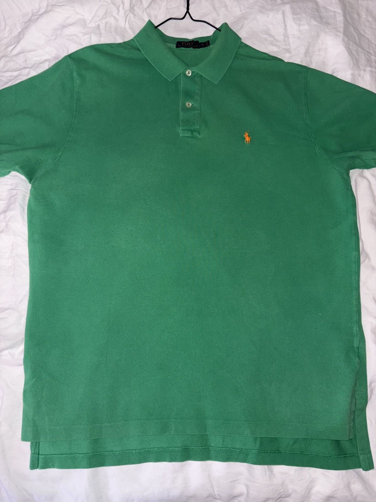 Polo Ralph Lauren Ralph lauren polo shirt green w/ orange pony size XL y2k Size US XL / EU 56 / 4 - 1 Thumbnail