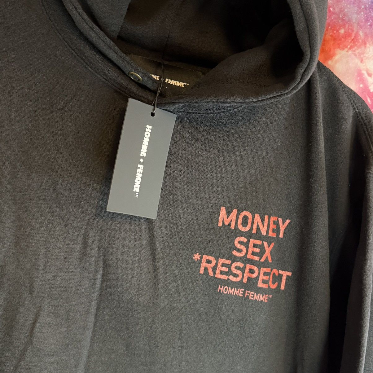 Homme + Femme La •NWT• Homme + Femme LA Black w/ Red Money Sex Respect Hoodie Size US L / EU 52-54 / 3 - 2 Thumbnail