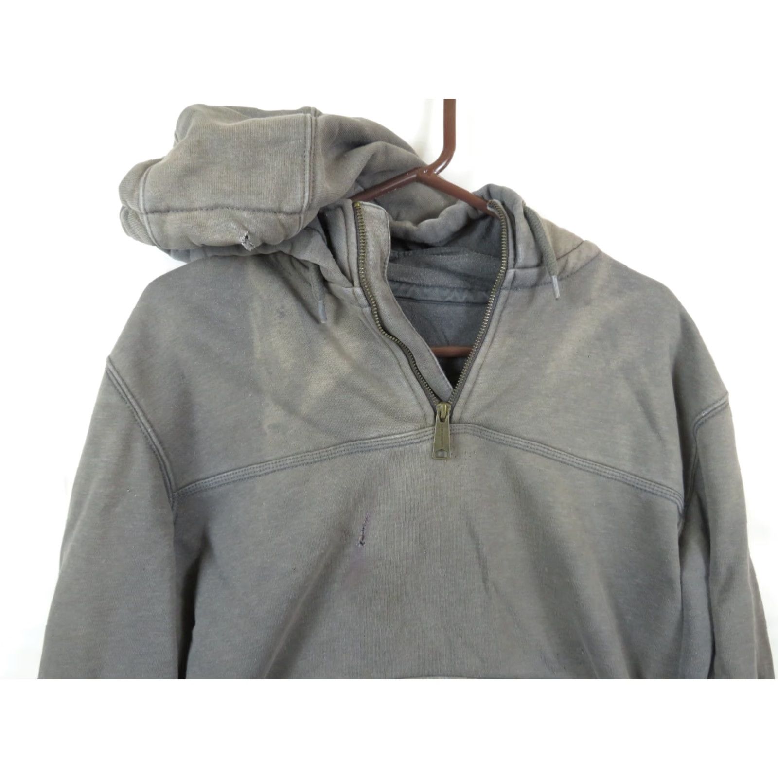 Carhartt Carhartt Men's Gray Original Loose Distressed Fit Logo Pullover Hoodie S Regular Hooded Lined Pockets Crew Neck Size US S / EU 44-46 / 1 - 3 Thumbnail