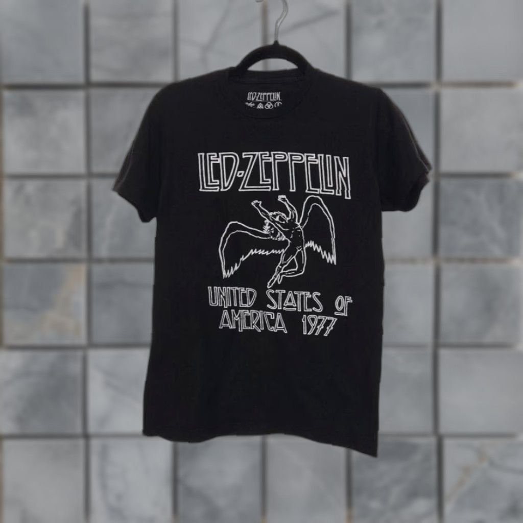 Vintage VINTAGE Led Zeppelin Shirt Unisex Adults Small Black Tour Concert Modern Retro Band T-Shirt 90s Mens Womens Size S / US 4 / IT 40 - 1 Thumbnail