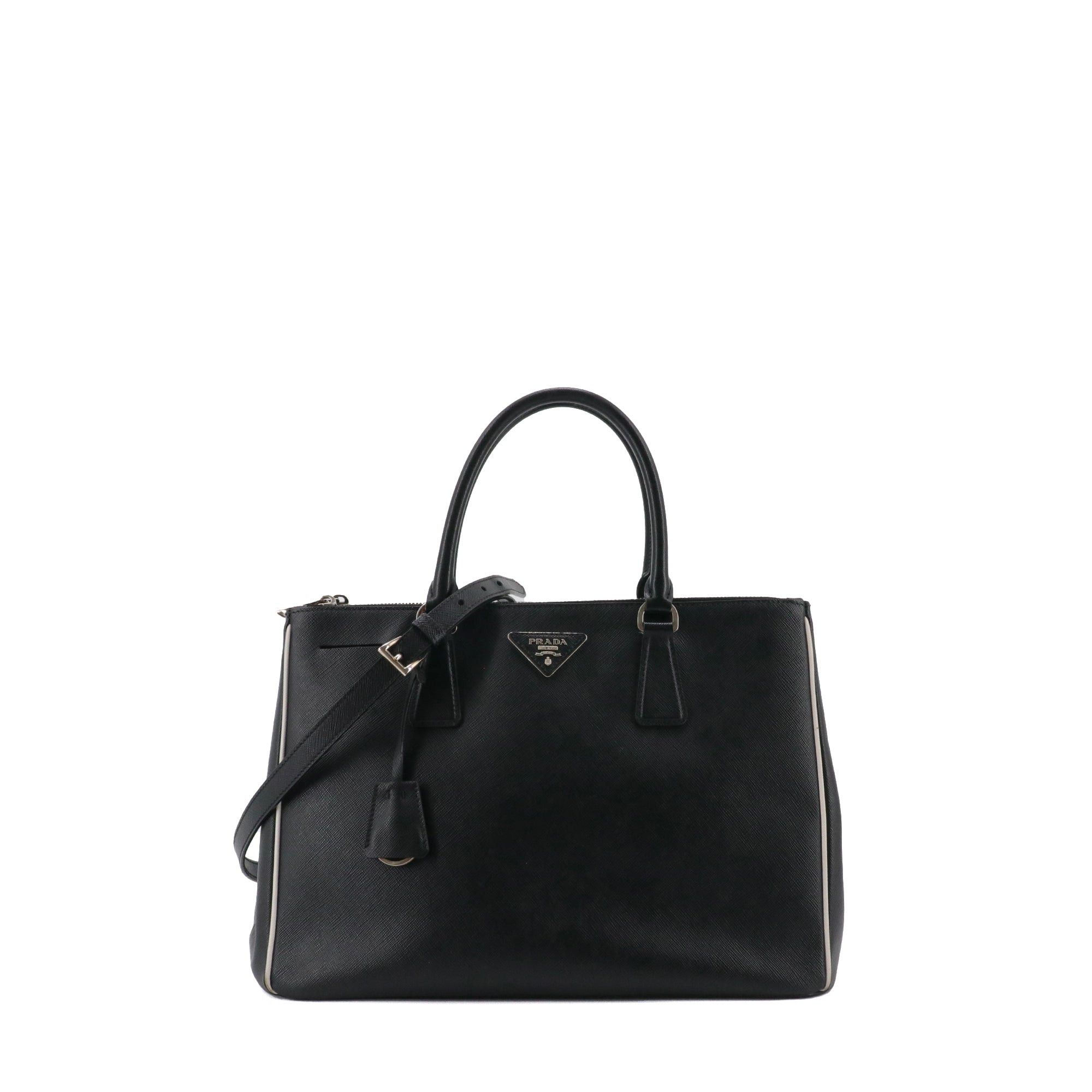 Prada PRADA - Prada Galleria handbag in black grained leather Size ONE SIZE - 1 Thumbnail