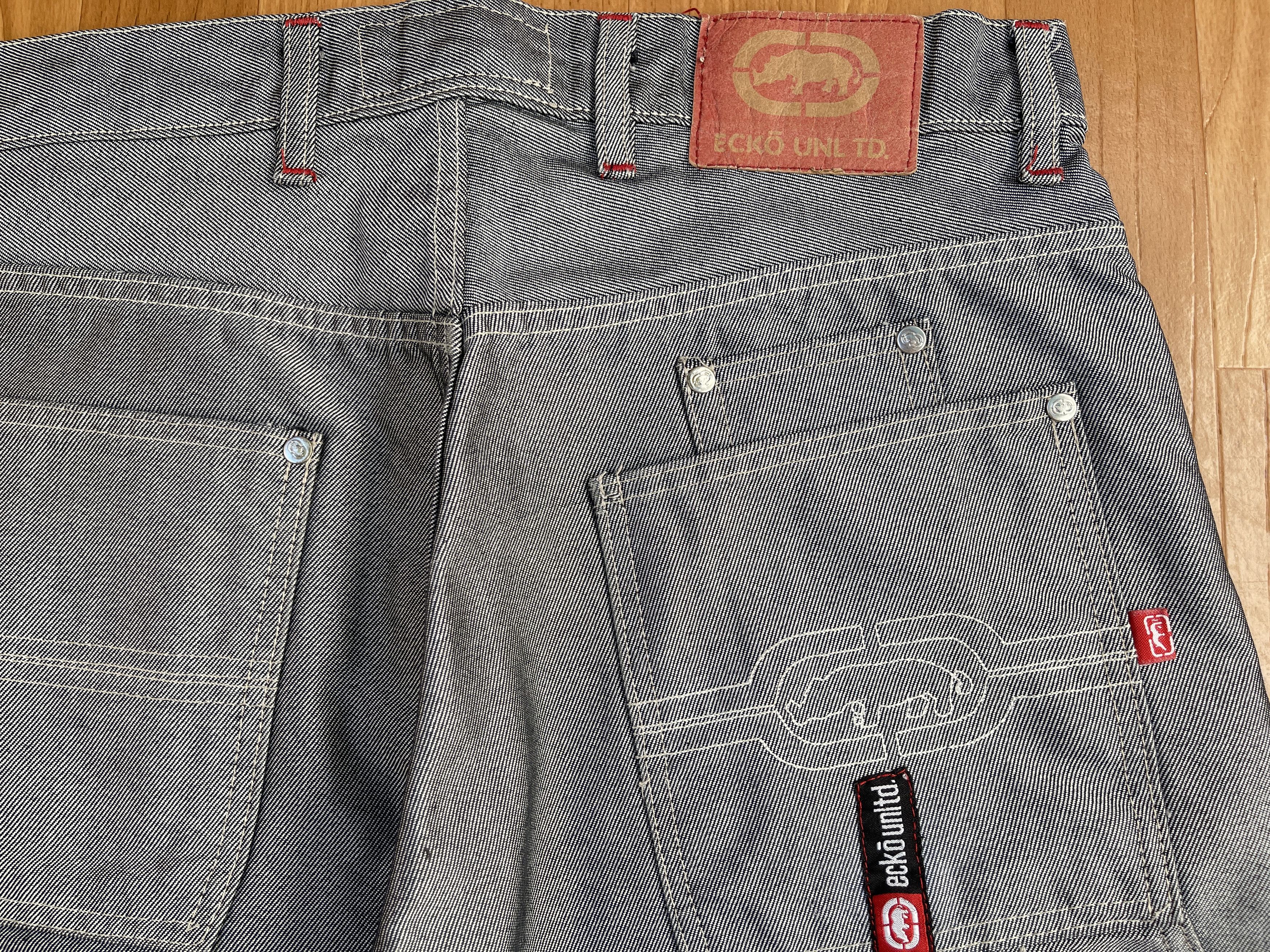 Ecko Unltd. Ecko Unltd jeans, shiny silver metallic vintage baggy Y2K 34 Size US 34 / EU 50 - 10 Thumbnail