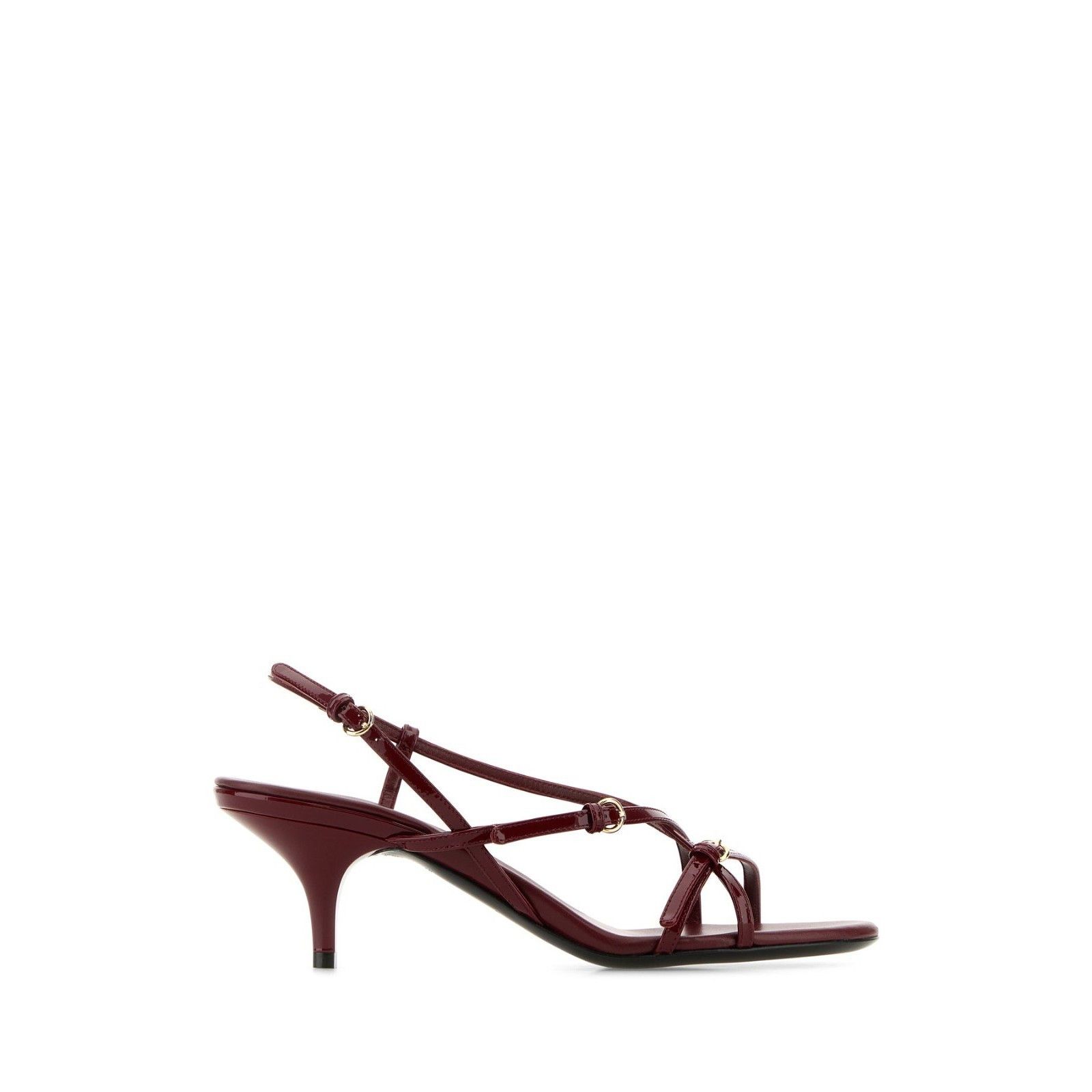 MIU MIU Tyrian Purple Leather 55mm Heel Sandals New & Authen