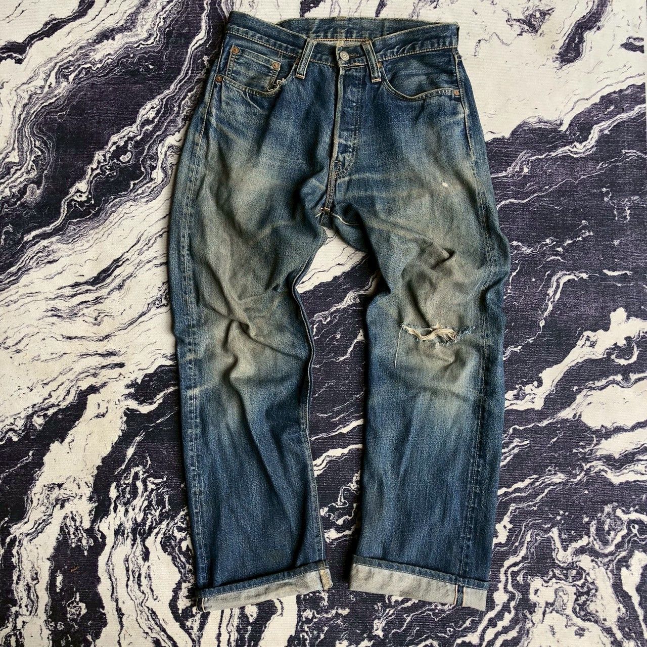 Sugar Cane Vintage Sugar Cane Selvedge Distressed Denim Size US 29 - 1 Thumbnail