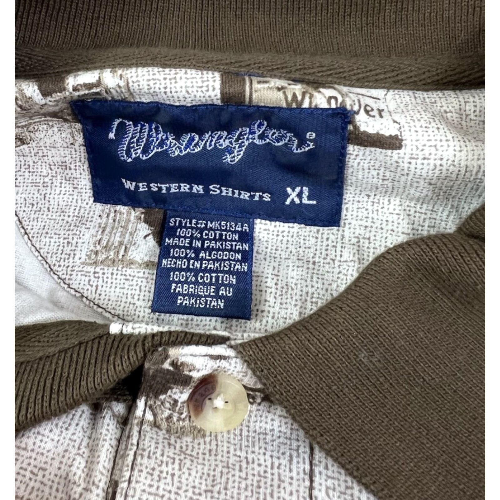 Wrangler VINTAGE Wrangler Shirt Mens Western Bull Riding AOP Short Sleeve Button-Up Brown XL Size Mens Size US XL / EU 56 / 4 - 4 Thumbnail