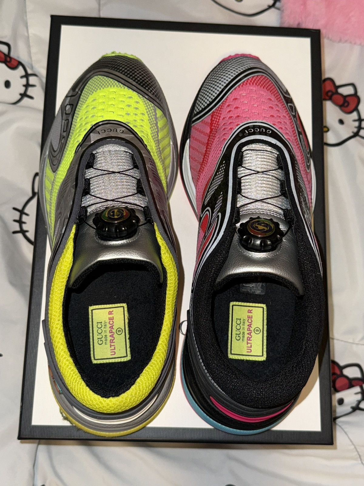 Gucci Gucci Ultrapace R 'Mismatched - Neon Pink Yellow' Size US 9 / EU 42 - 9 Thumbnail
