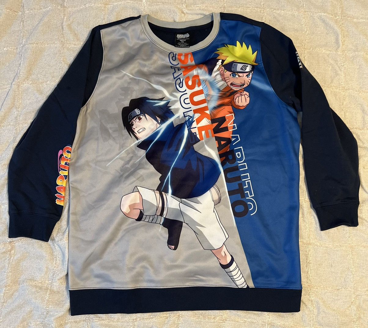 image of Vintage Naruto Sweatshirt in Blue, Men's (Size XL)