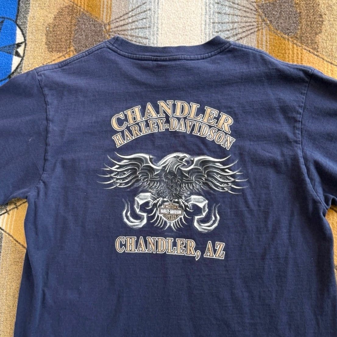 Harley Davidson VINTAGE Harley Davidson T-Shirt Double-Sided Blue Size L Men Short Sleeve Eagle Y2K Biker Motorcycle Grunge 2000s Size US L / EU 52-54 / 3 - 6 Thumbnail