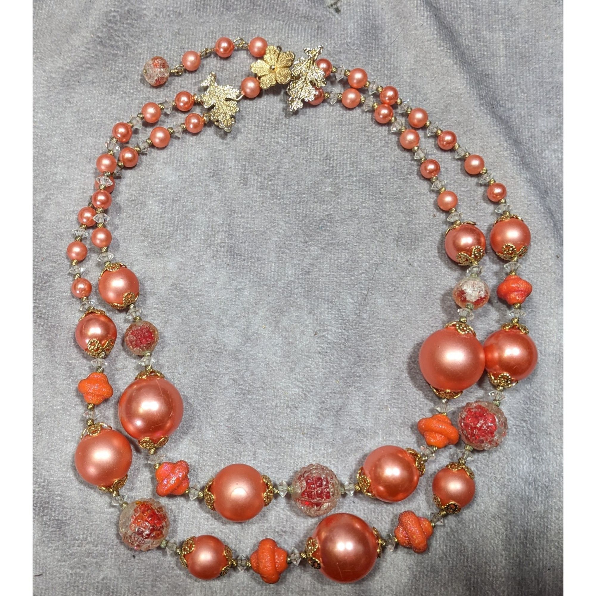 Other Vintage 1940s Rare Vendome Rose Pink Faux Pearl Layered Neck Size ONE SIZE - 6 Thumbnail