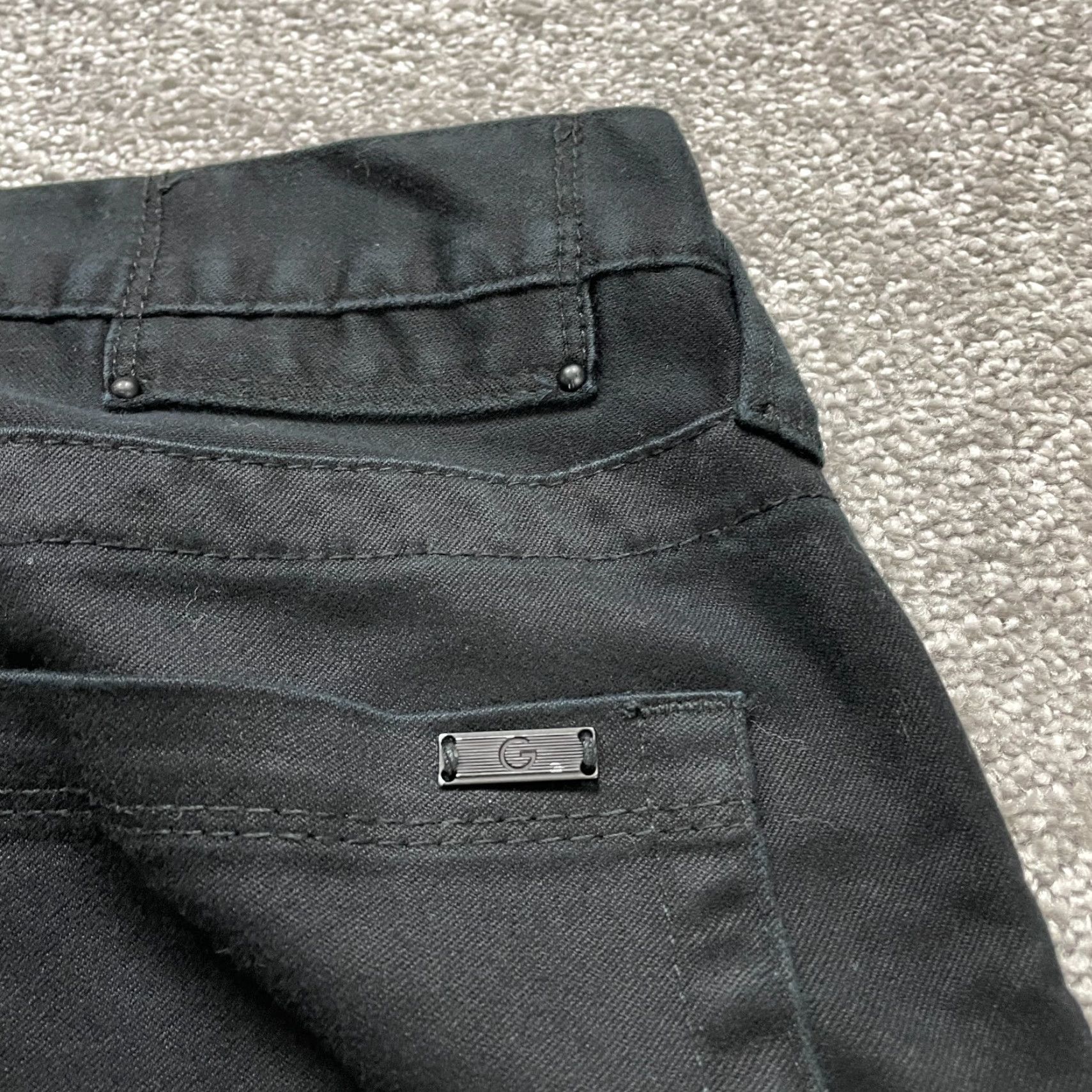 Guess VINTAGE GUESS Drexel Skinny Chino Pants Women 33x26 Black Dark Wash Mid Rise Cotton Blend Slim Womens Black 90s? Size 24" / US 00 / IT 34 - 4 Thumbnail