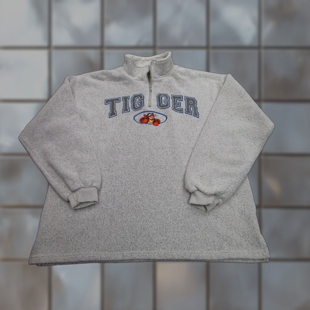 Disney VINTAGE The Disney Store Sweater Mens 2XL Gray Tigger 1/4 Zip Fleece Pullover USA Size US XXL / EU 58 / 5 - 1 Thumbnail