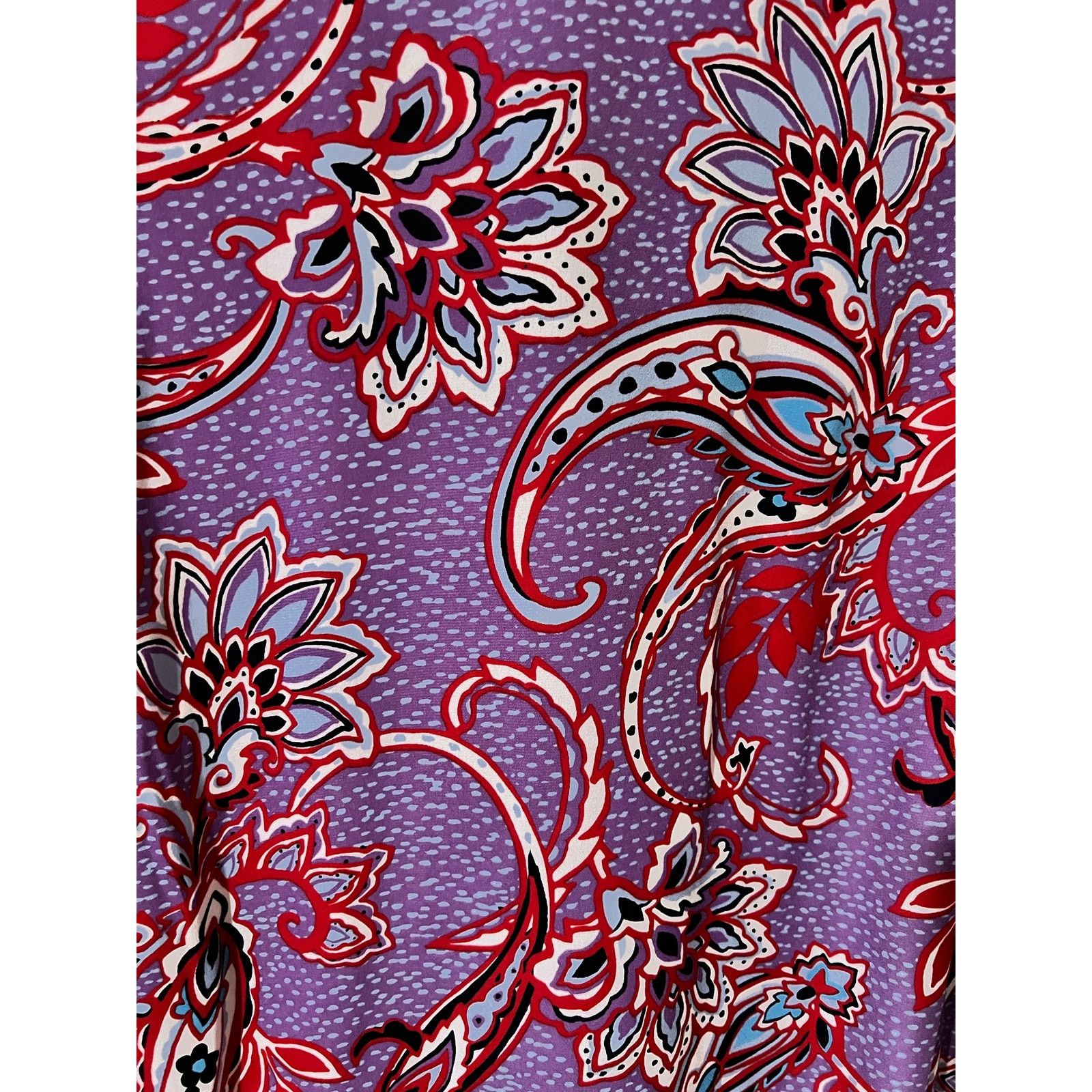 Liz Claiborne Sleeveless Blouse Purple Bloom Paisley Medium Top Pocket Size M / US 6-8 / IT 42-44 - 11 Thumbnail