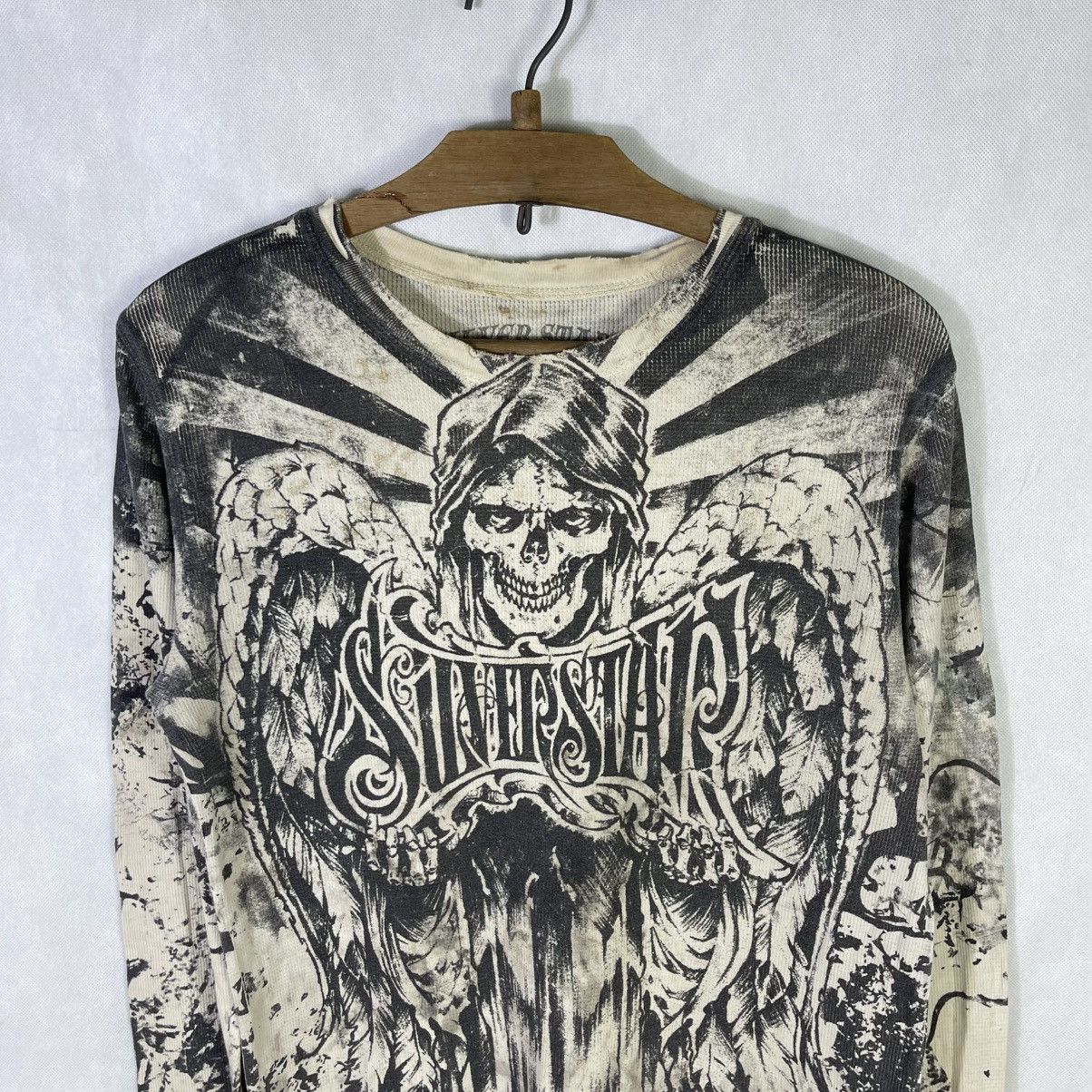 Vintage Y2k Silverstar Death Reaper Trashed OVP Tshirt Size US L / EU 52-54 / 3 - 3 Thumbnail