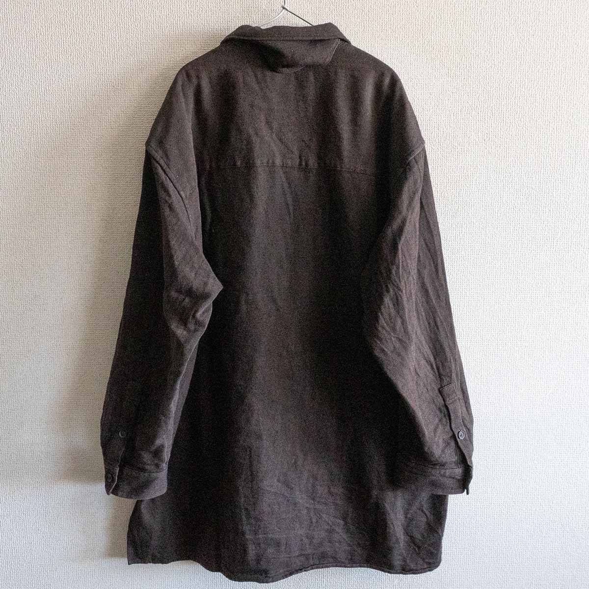 Yohji Yamamoto YOHJI YAMAMOTO POUR HOMME wool line mixed shirts HJ-b10-121 Size US M / EU 48-50 / 2 - 2 Thumbnail