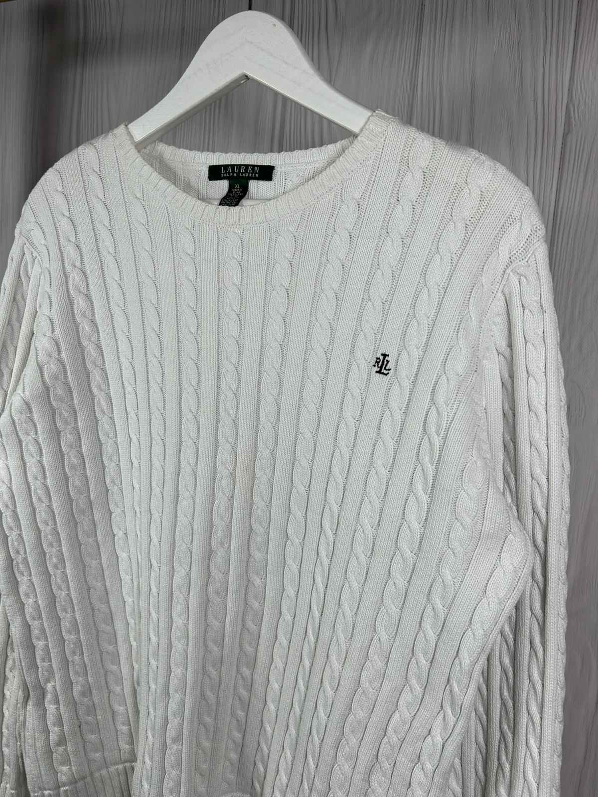 Lauren Ralph Lauren Lauren Ralph Lauren Cable Knit Hype White Sweater Size XL Size XL / US 12-14 / IT 48-50 - 3 Thumbnail