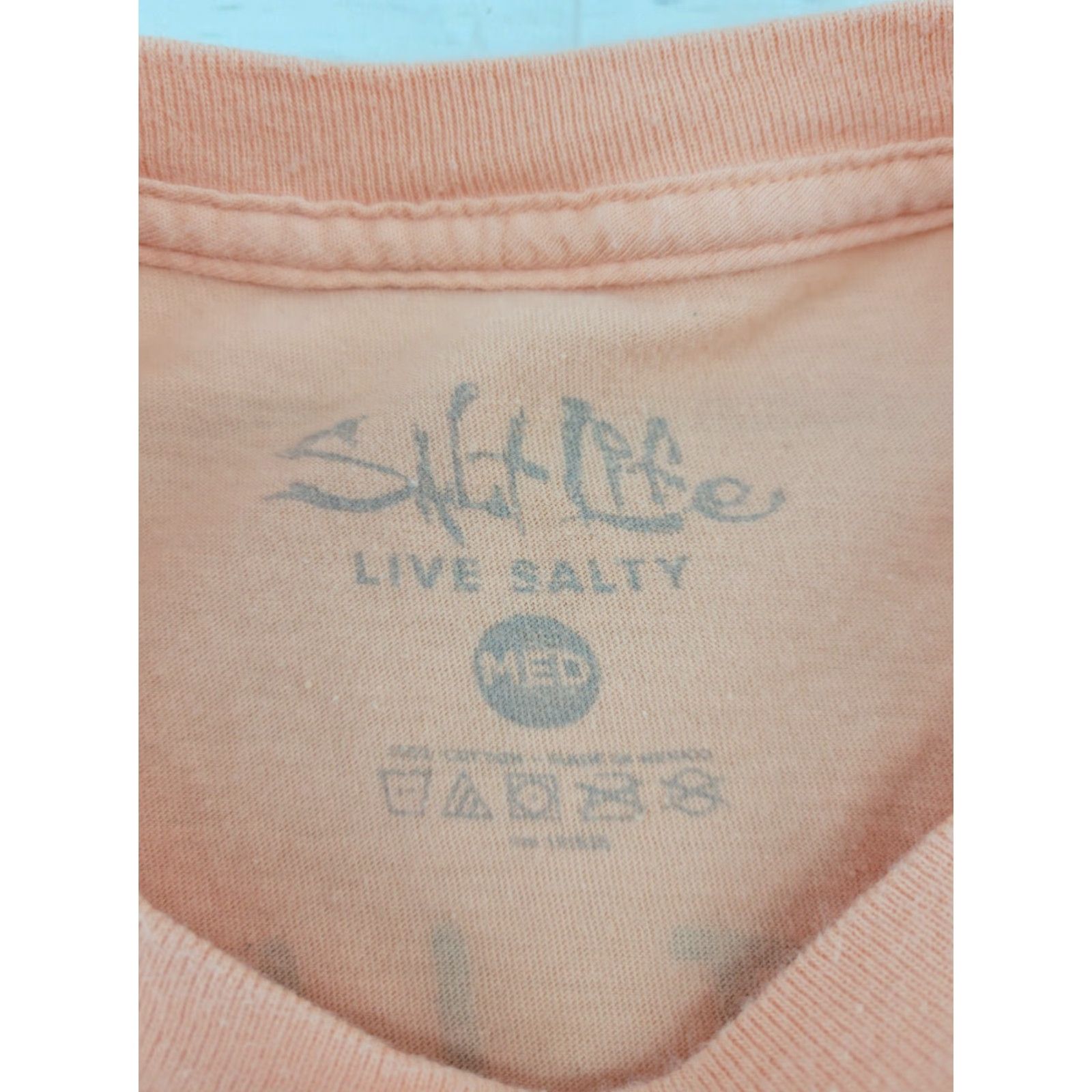 Vintage SALT Life Fin Chaser T-Shirt Orange Medium Men Shirt Short Sleeve" Size US M / EU 48-50 / 2 - 8 Thumbnail