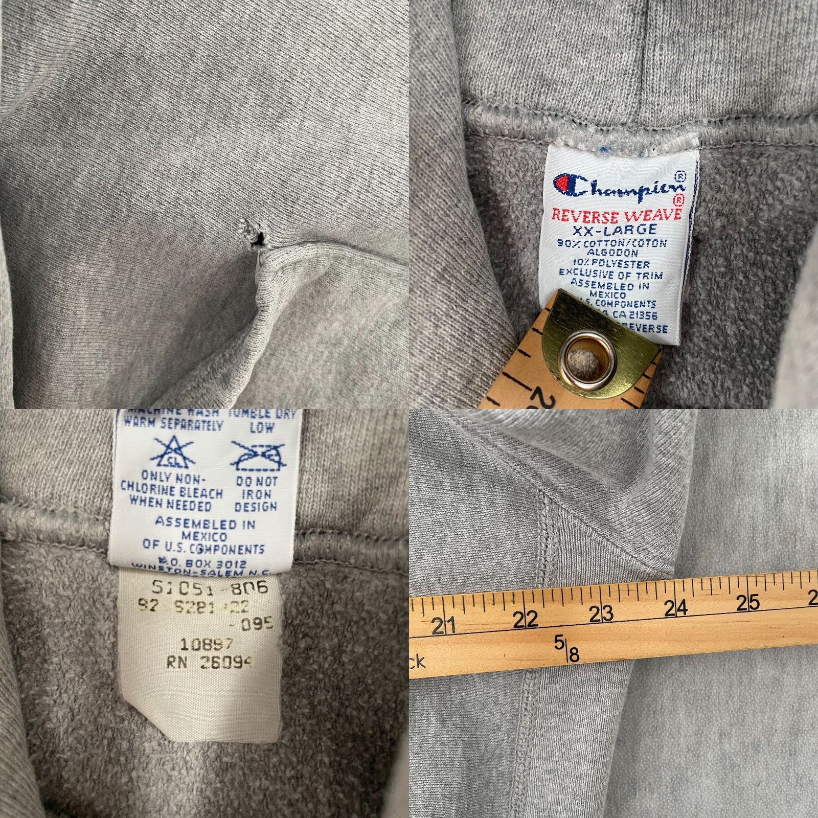 Champion VINTAGE Champion Hoodie Men 2XL Ocean City Beach Patrol New Jersey Reverse Weave Crew Neck Hooded Gray Logo 80s 90s Mens Size US XL / EU 56 / 4 - 8 Thumbnail