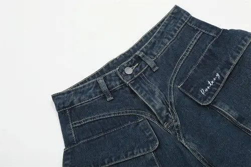 Japanese Brand × Jean American street multi-pocket loose deconstructed cargo jeans Size US 32 / EU 48 - 4 Thumbnail