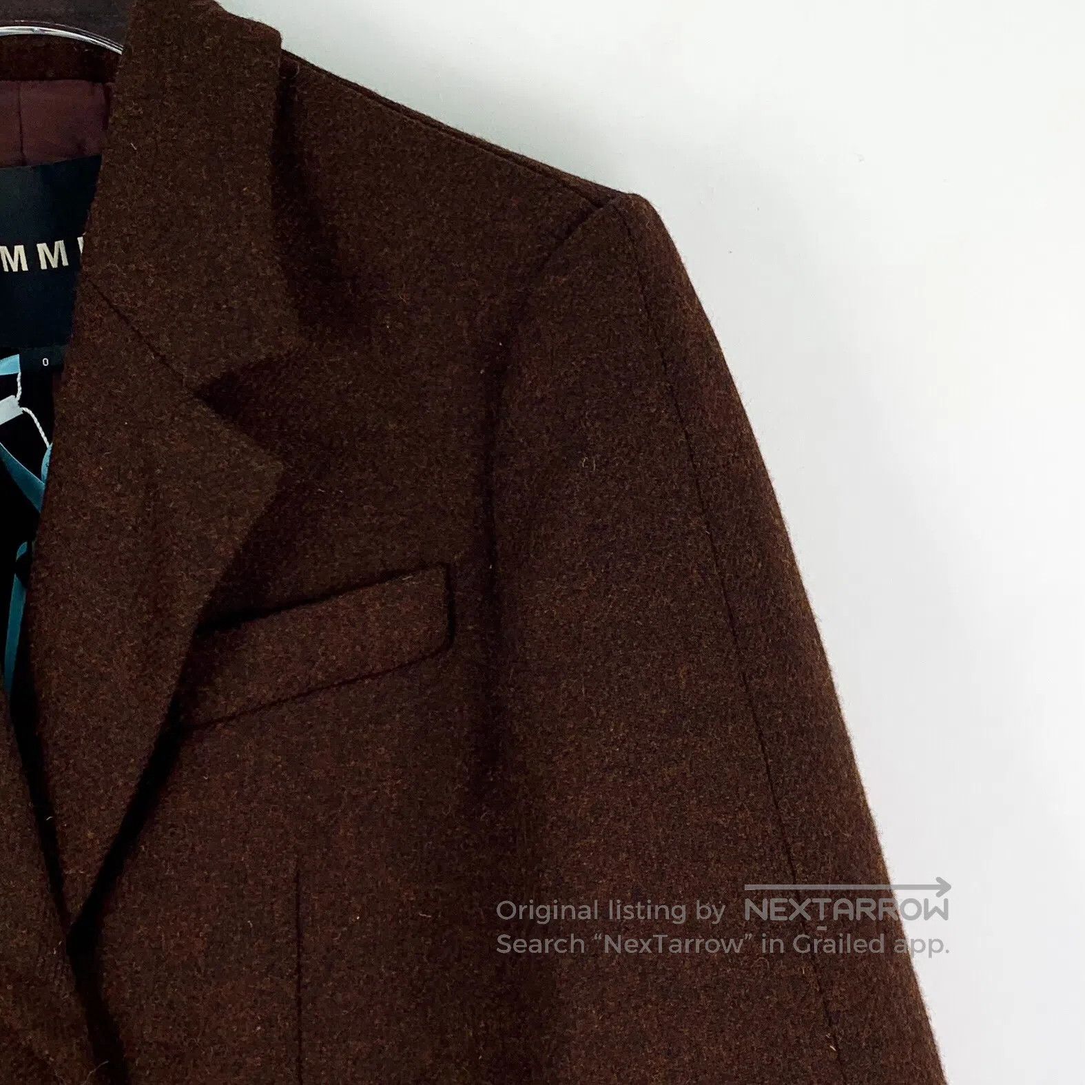 IMKING IMMI Burgundy cashmere wool lapel long-sleeve wool coat| Size US XS / EU 42 / 0 - 3 Thumbnail