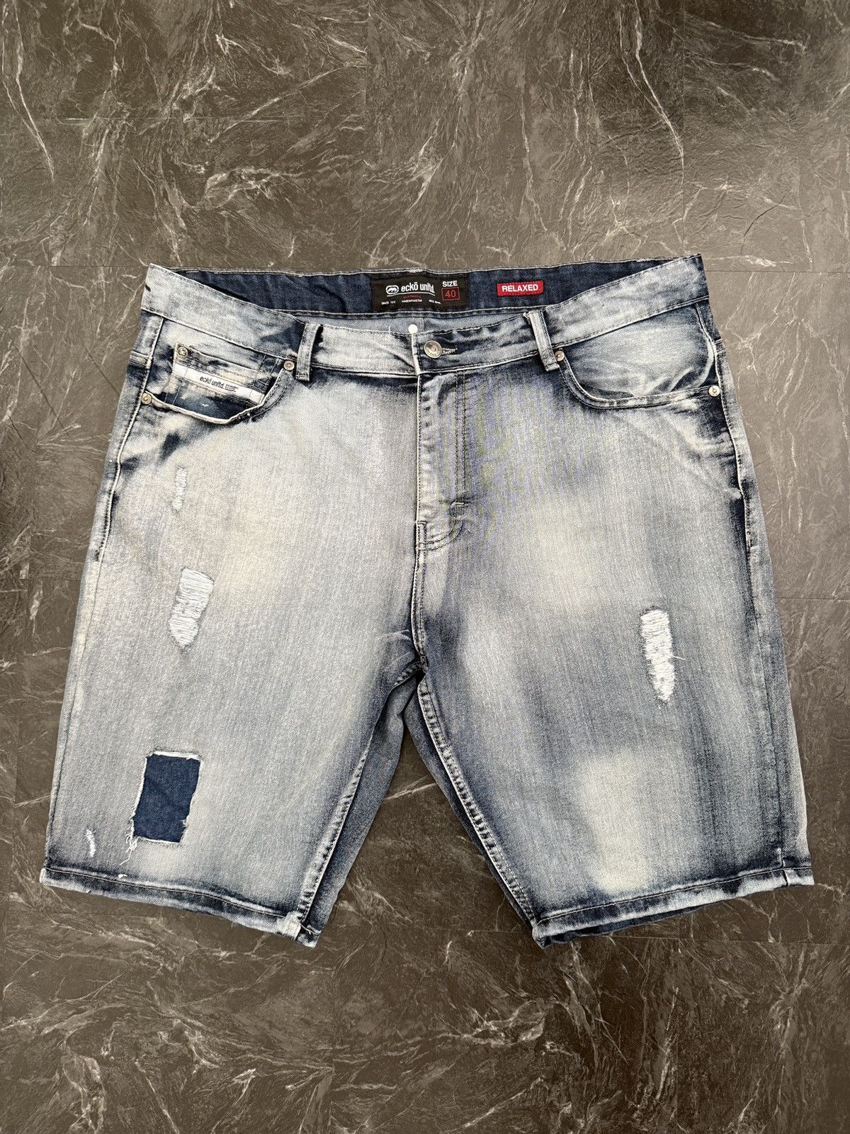 Ecko Unltd. × Vintage Ecko Unltd Shorts Mens size 40 denim Patches Baggy Y2K VTG Size US 40 / EU 56 - 1 Thumbnail