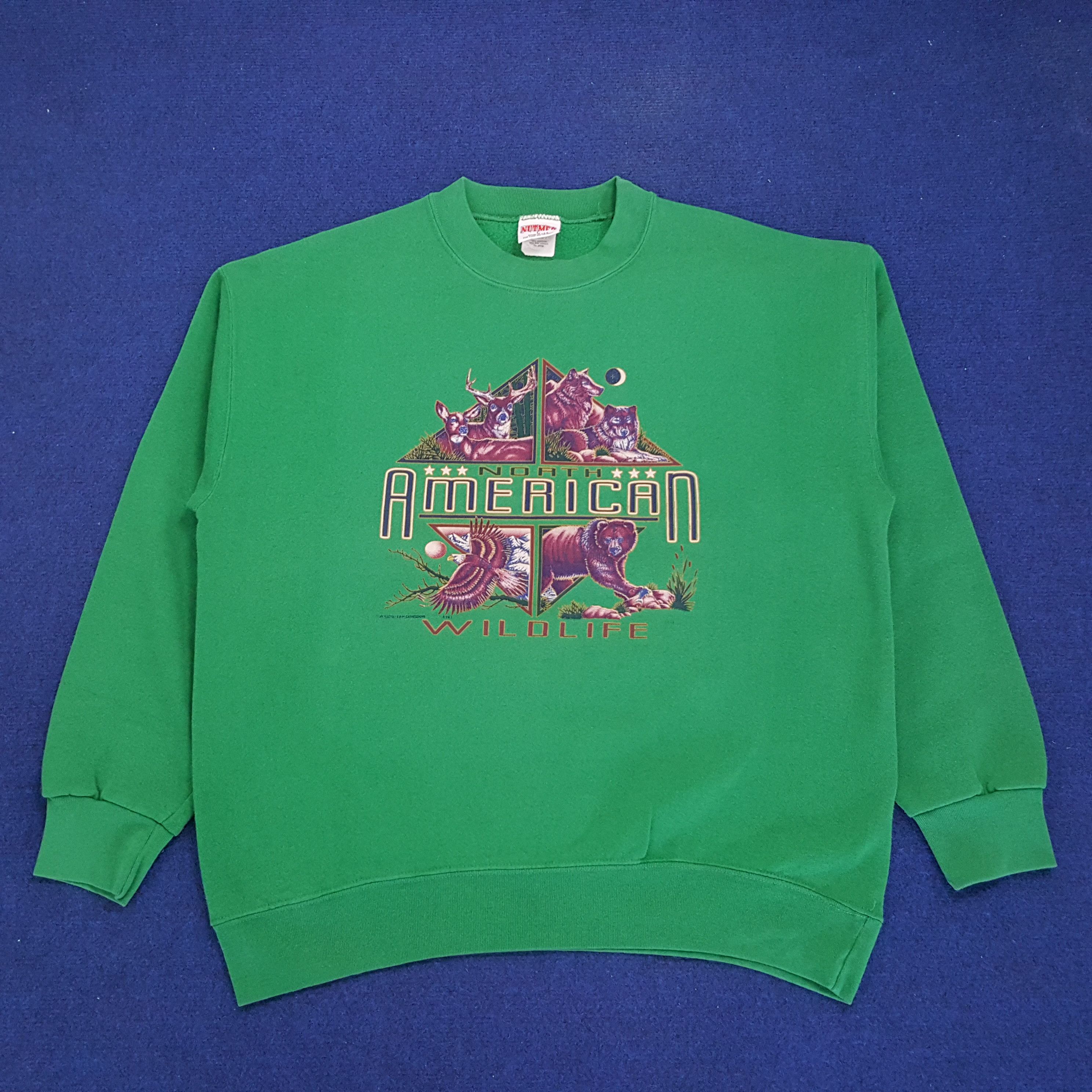 Nutmeg × Vintage Vintage 90s North American Wildlife Printed Sweatshirts Size US L / EU 52-54 / 3 - 1 Thumbnail