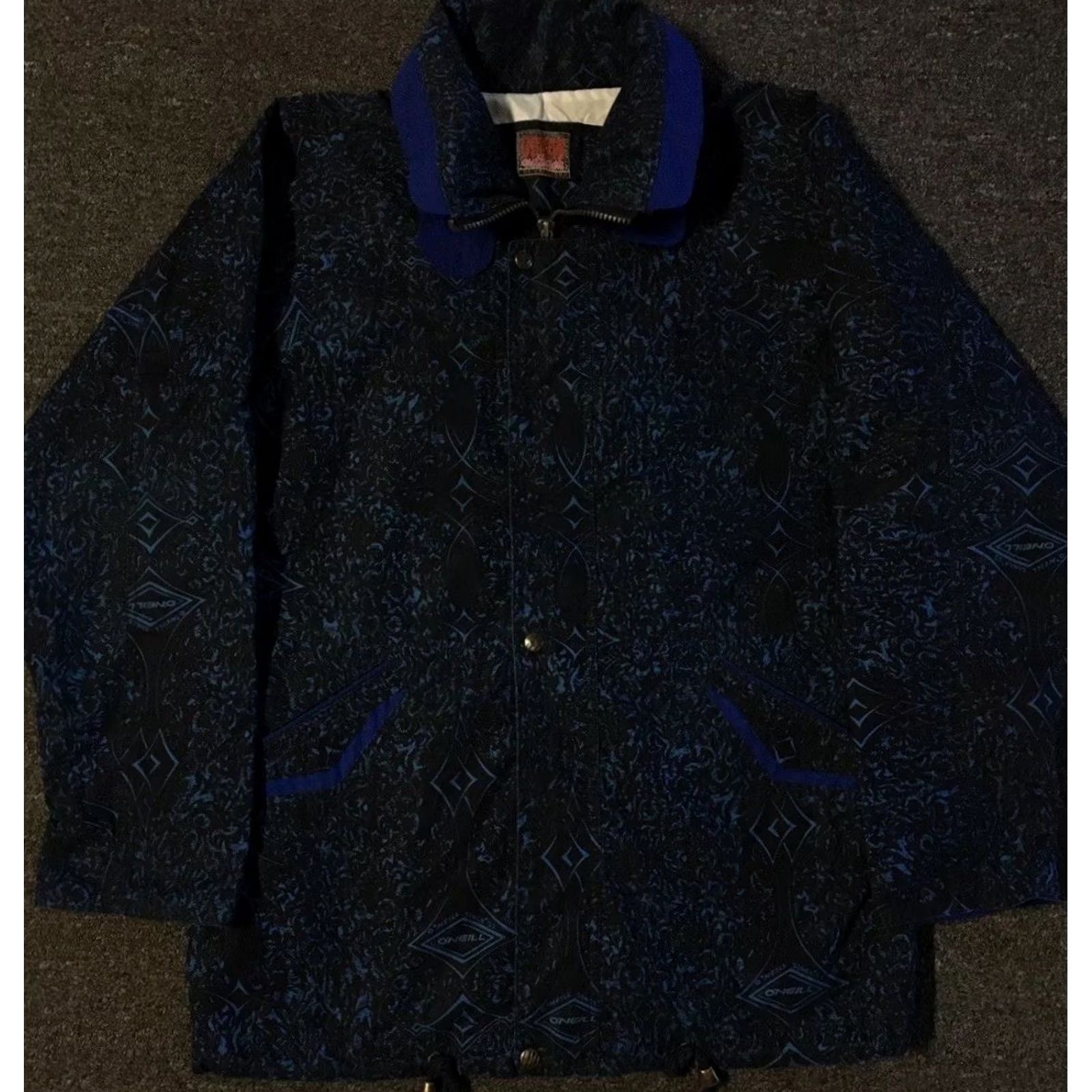 Vintage VINTAGE All Over Print Jacket Women's XL Blue Abstract Art Parka 80s 90s Vaporwave Ski Snowboard Ocean Pacific Style Pockets Lined Size XL / US 12-14 / IT 48-50 - 2 Thumbnail
