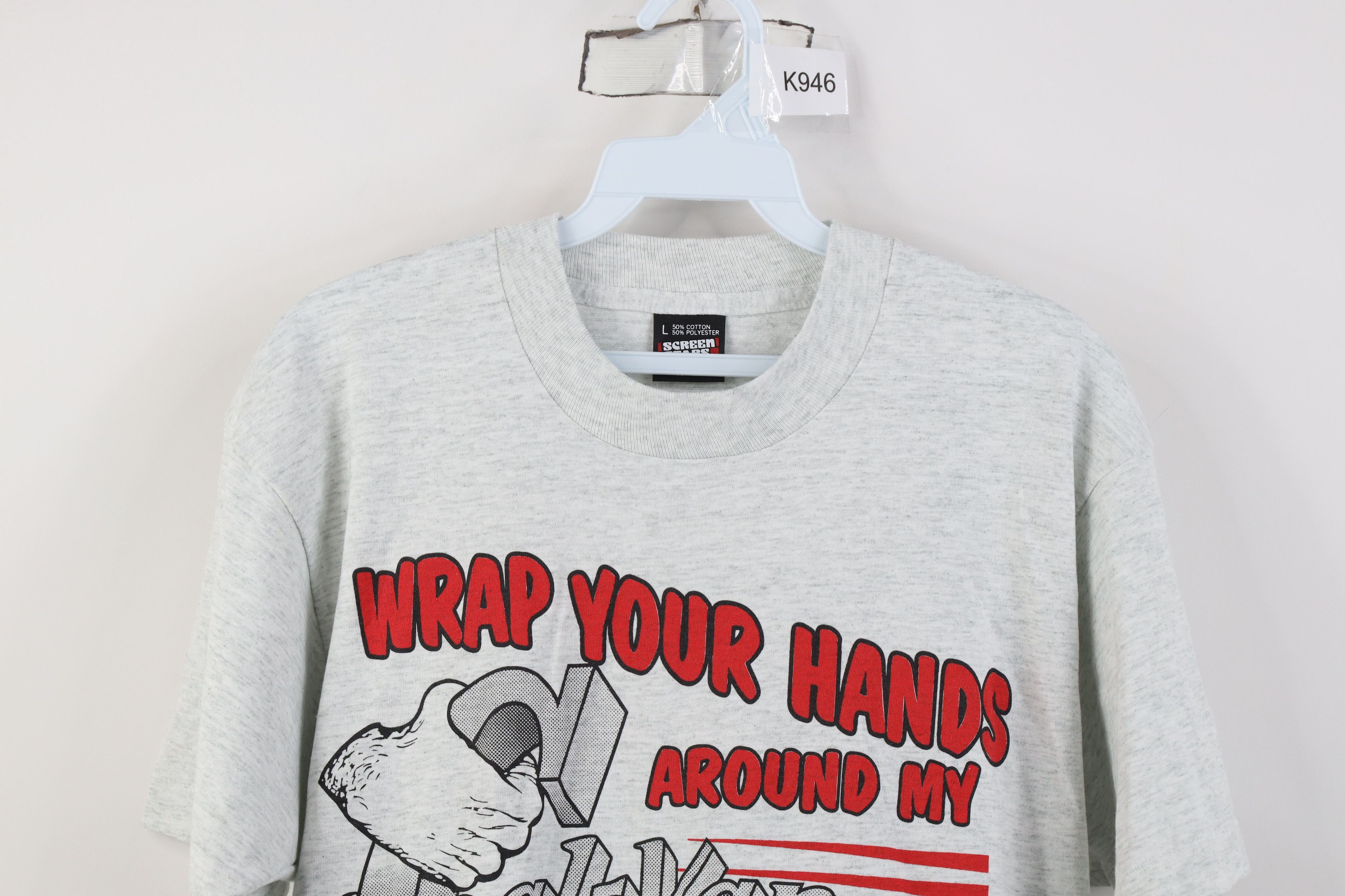 Vintage Vintage 90s Tools Wrap Your Hands T-Shirt Heather Gray USA Size US L / EU 52-54 / 3 - 2 Thumbnail