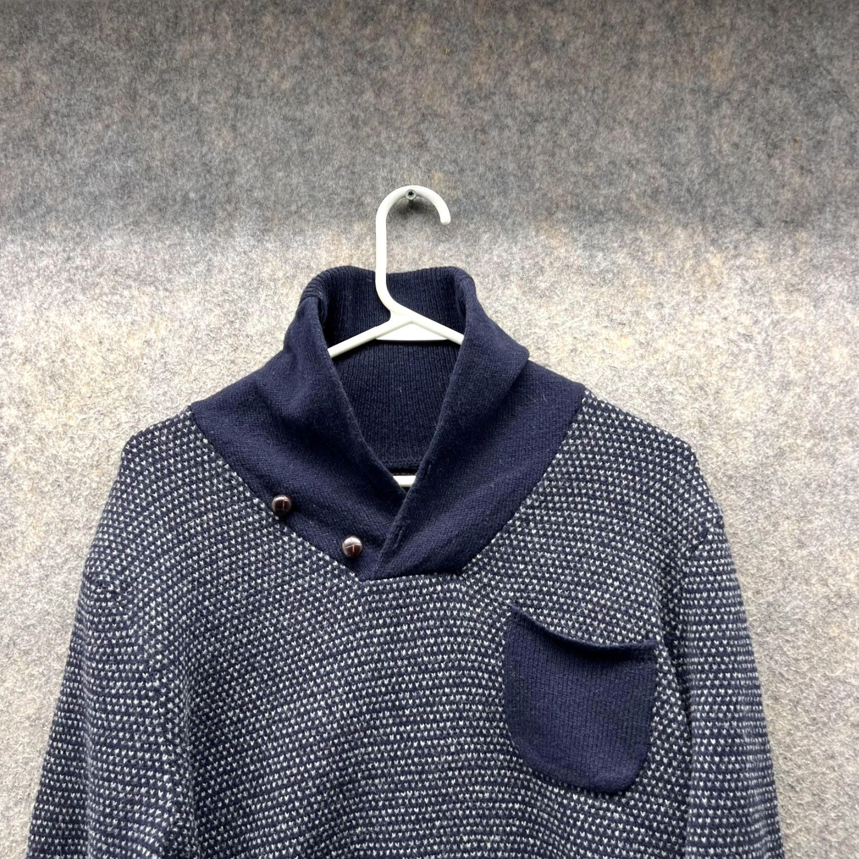 J.Crew VINTAGE J.CREW Sweater Women Small Blue Navy Cowl Neck Pullover Knit Cotton Knitted All Seasons Size S / US 4 / IT 40 - 2 Thumbnail