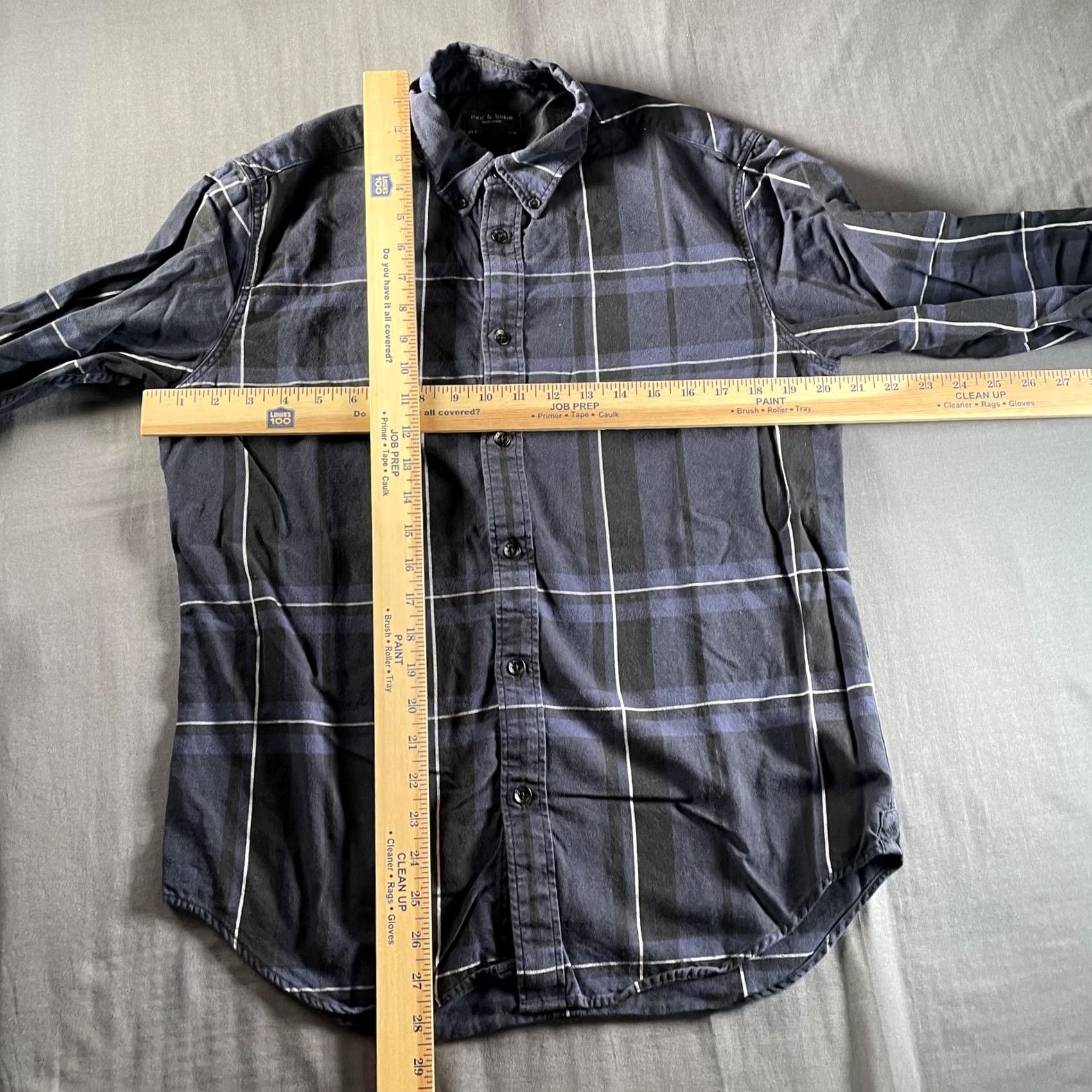 Rag & Bone Rag & Bone Shirt Mens Medium Gray Plaid Long Sleeve Button Up Casual Soft Size US M / EU 48-50 / 2 - 3 Thumbnail