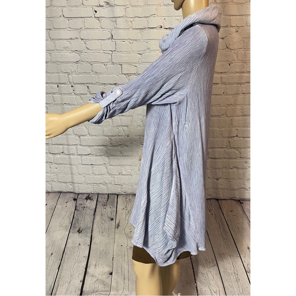 Other Soft Surroundings Lilac Crinkle Asymmetrical Viscose Tunic Size M / US 6-8 / IT 42-44 - 3 Thumbnail