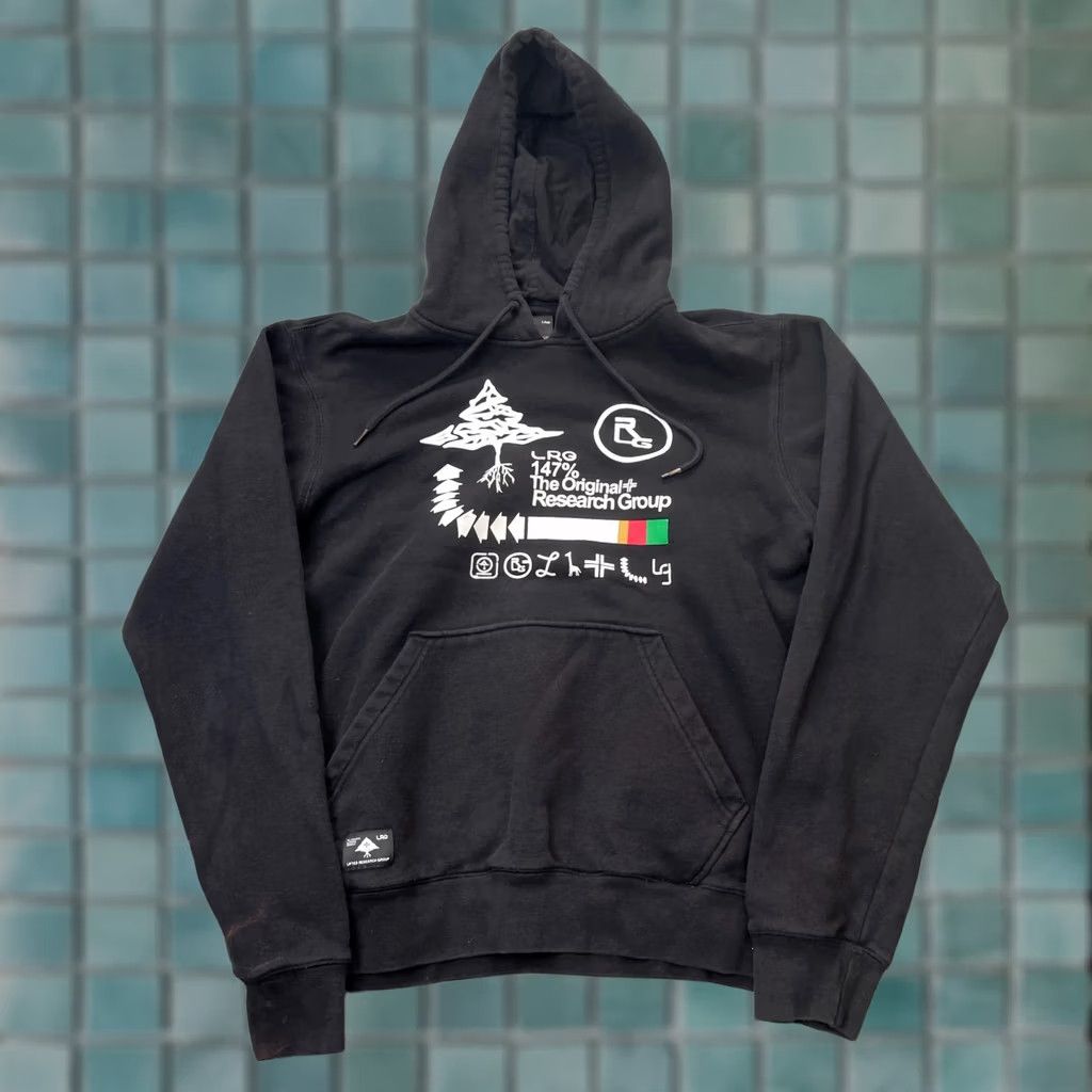 Vintage VINTAGE LRG Hoodie Mens M Black Pullover Streetwear y2k 2000s Graphic Print Hooded Pockets Logo Nike? Size US M / EU 48-50 / 2 - 1 Thumbnail