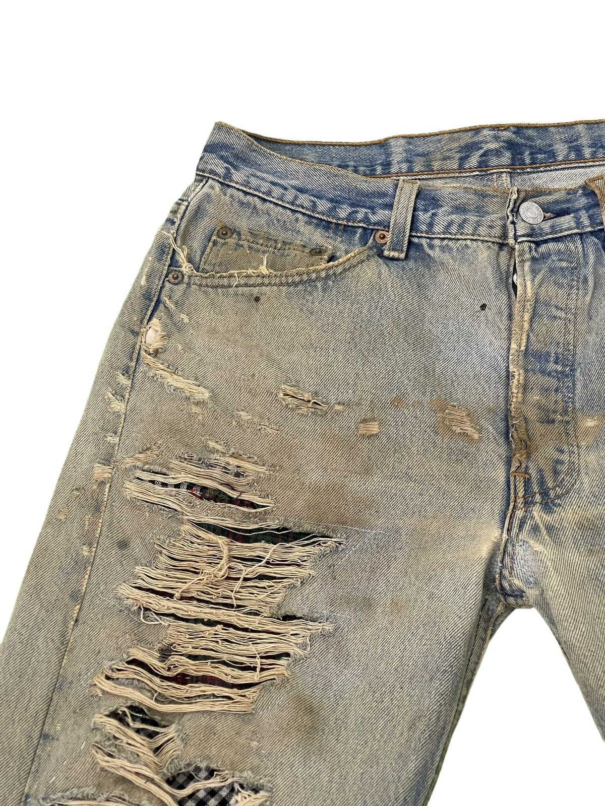 Levi's Vintage Clothing Vtg 1994 Levi’s 501 USA Faded Distress Straight 8🟦8 Size US 31 - 10 Thumbnail