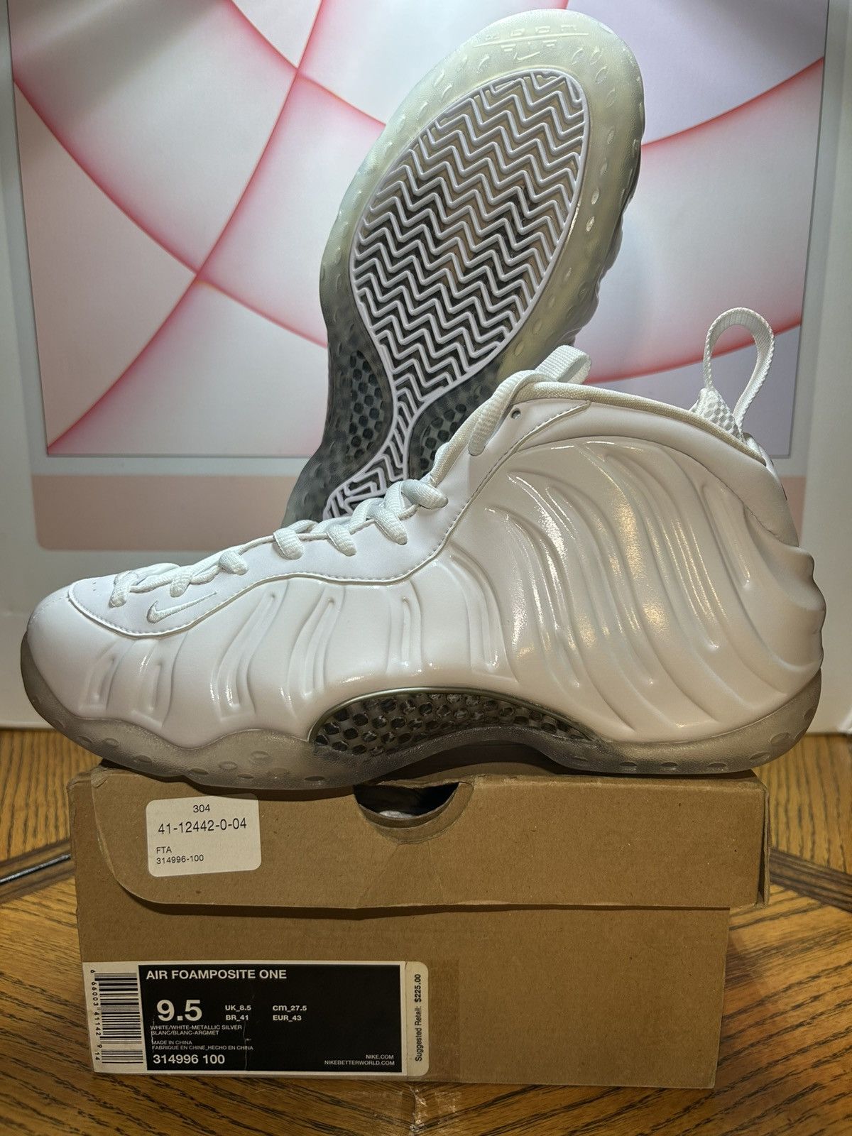 Nike Size 9.5 - Nike Air Foamposite One White-Out 2013 NO YELLOW Size US 9.5 / EU 42-43 - 1 Thumbnail