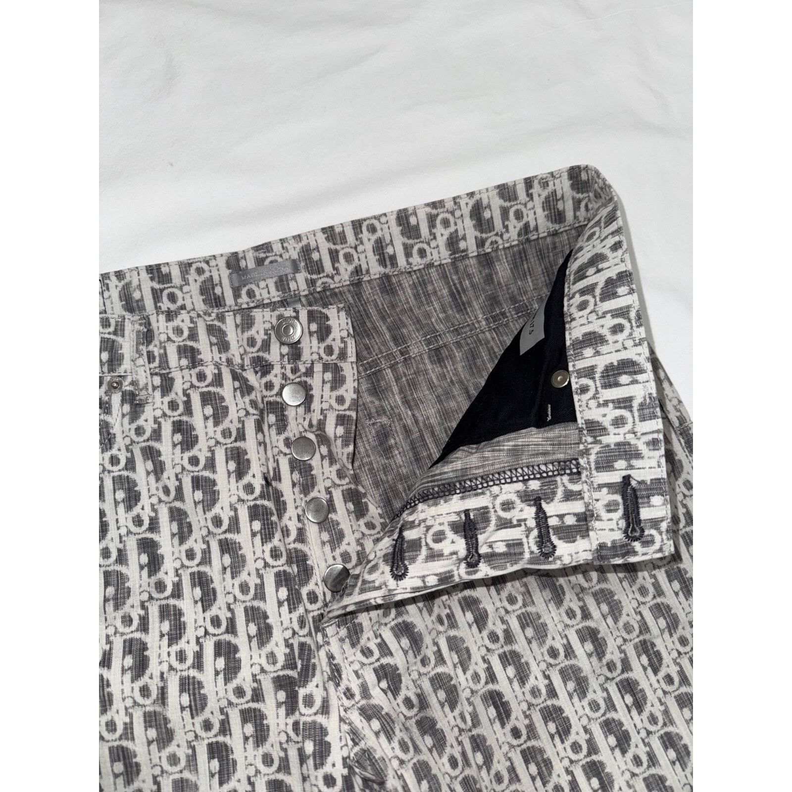 Dior Dior Oblique Monogram Logo Slim 17.5 Jeans Grey Black Denim Size US 32 / EU 48 - 12 Thumbnail