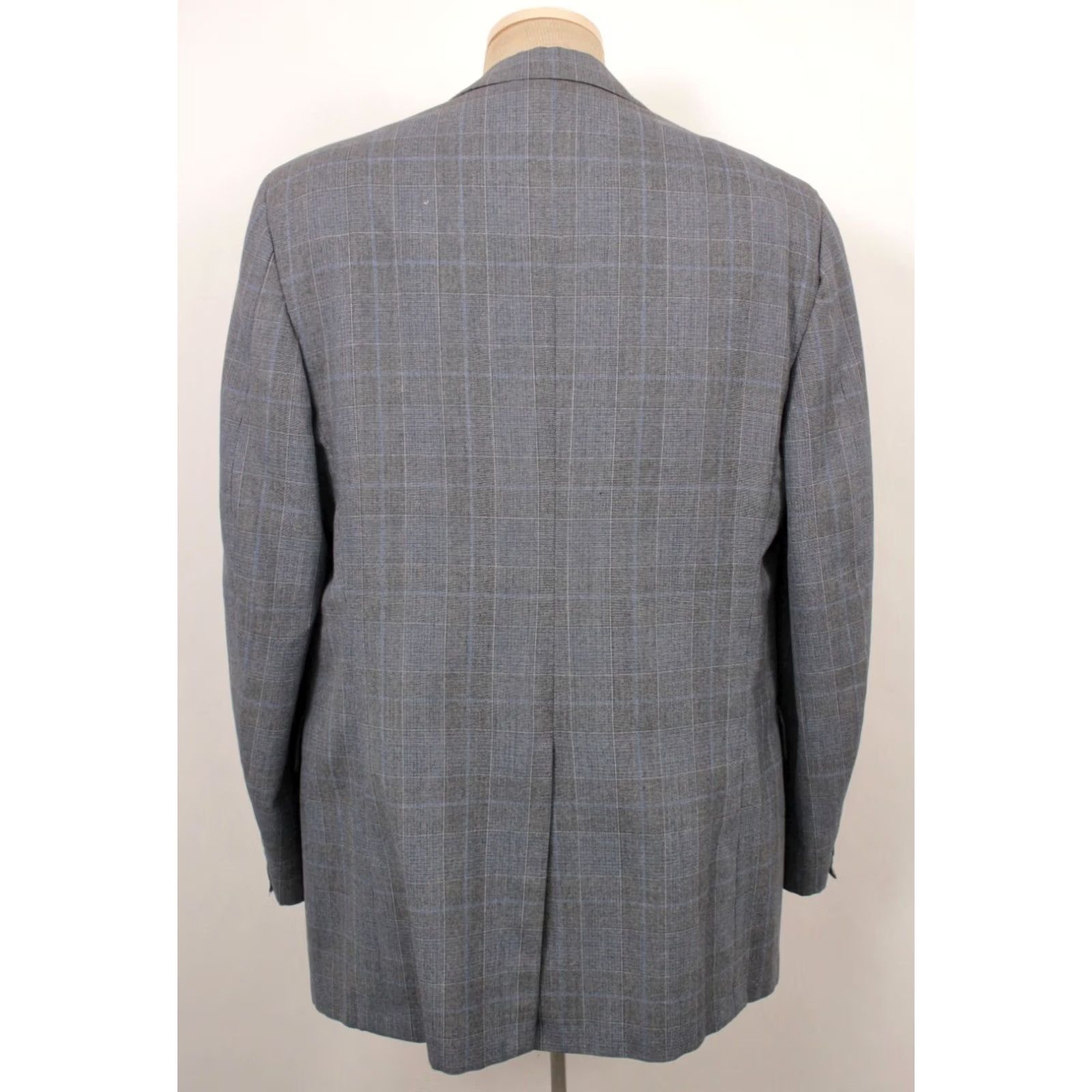 Vintage VINTAGE Mens VTG 70s Blue & Grey Plaid Leisure Suit Sz L 1970s Disco Mens L Gray Wool Blend Jacket 34" Pants 37x33 Size 42R - 3 Thumbnail