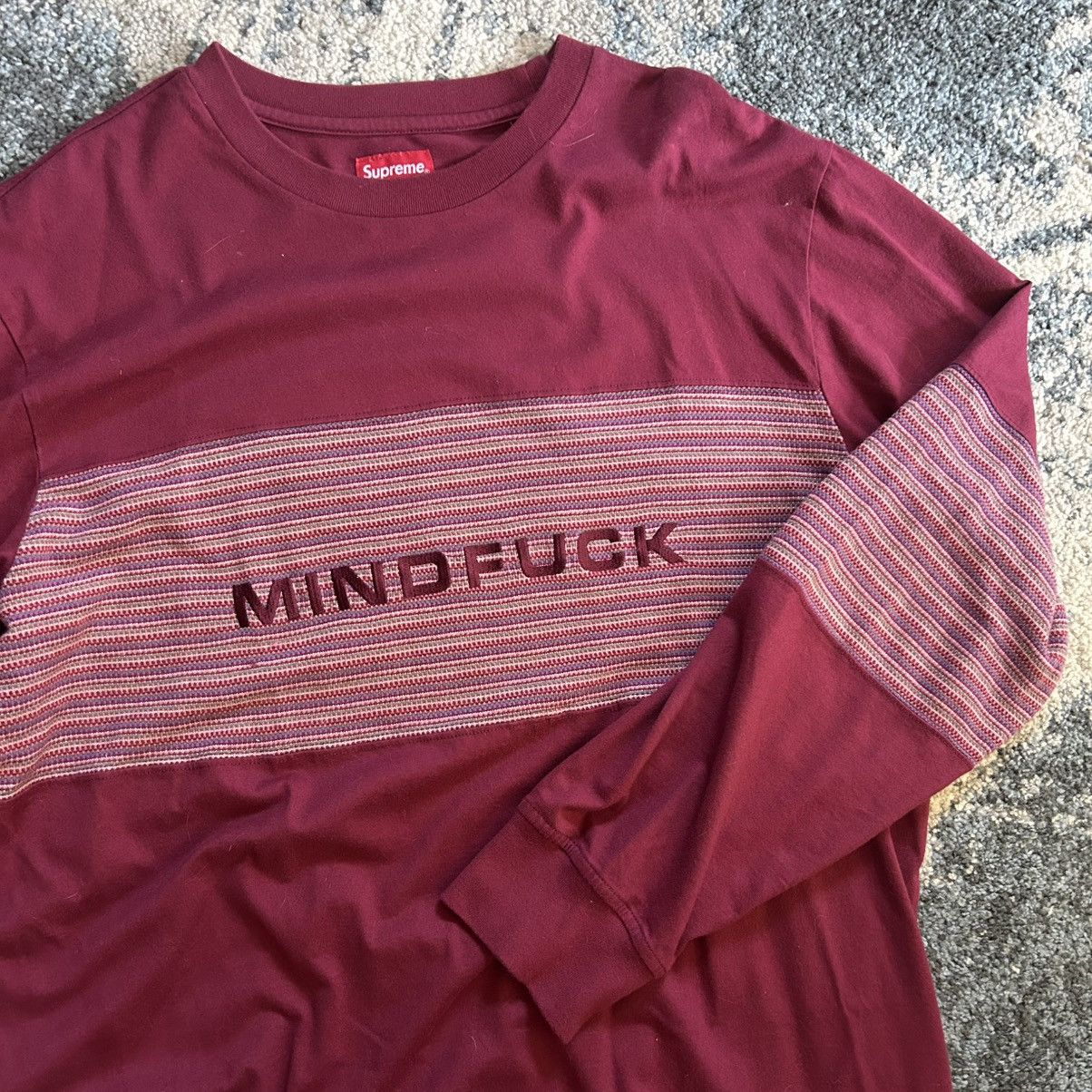 Supreme AUTUMN 2019 MiNDFUCK L/S MAROON OMBRE iNTARSiA STRiPE PATCH Size US L / EU 52-54 / 3 - 8 Thumbnail