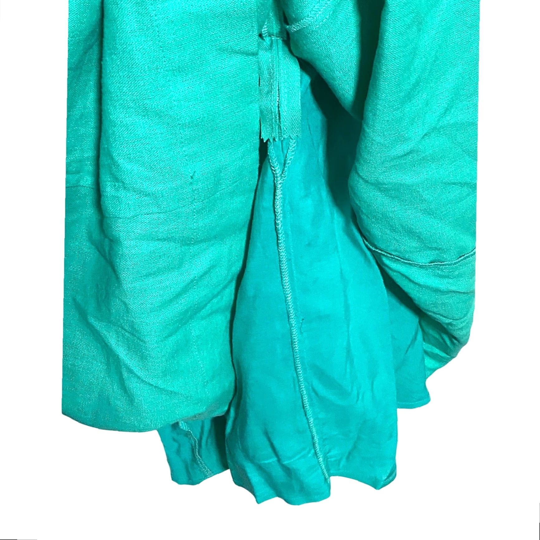 Vintage Draper James Square Neck Puff Sleeve Teal Dress Womens 2XL Classic Preppy Spring Mini Linen Rayon Lined Zip Back Gelend Size XXL / US 16-18 / IT 52-54 - 6 Thumbnail