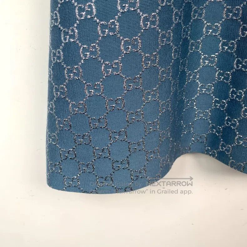 Gucci Gucci Blue logo old flower full print short-sleeved dress Size XS / US 0-2 / IT 36-38 - 4 Thumbnail