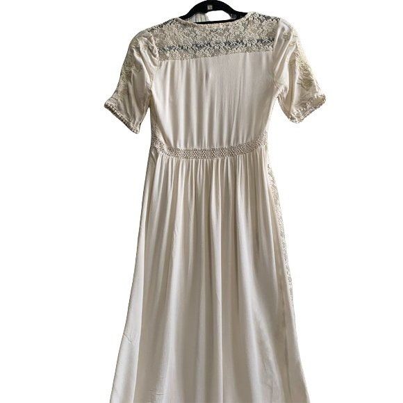 Other Coco + Jamieson Ivory Floral Embroidered Boho Duster Size XS / US 0-2 / IT 36-38 - 6 Thumbnail