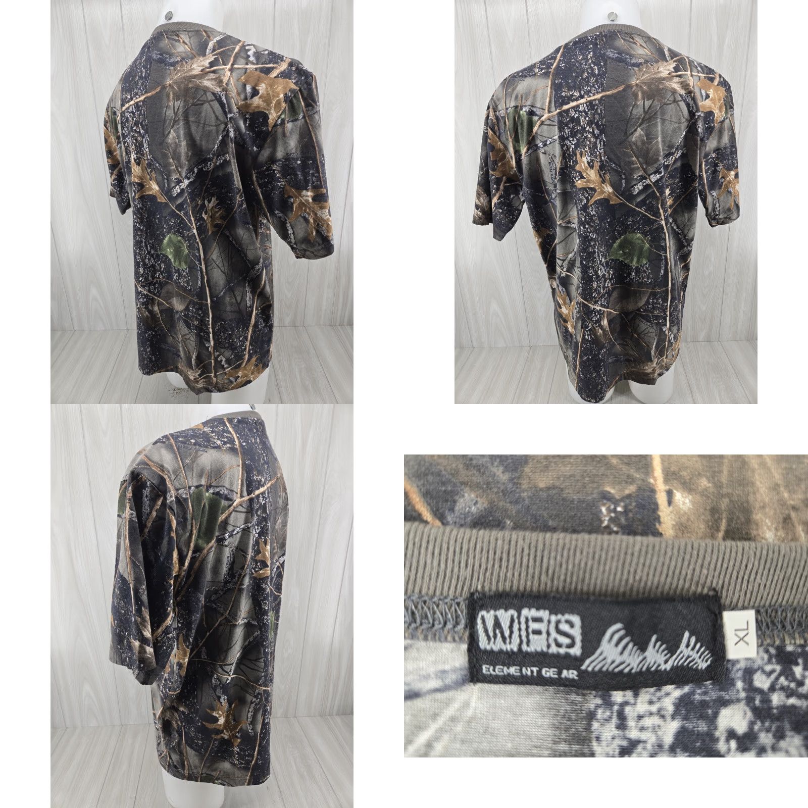 Element VINTAGE WFS Element Gear Burly Shirt Mens XL Camo Pocket T Shirt Camouflage Cotton Short Sleeve Crew Neck Outdoor 90s Mens Size US XL / EU 56 / 4 - 8 Thumbnail