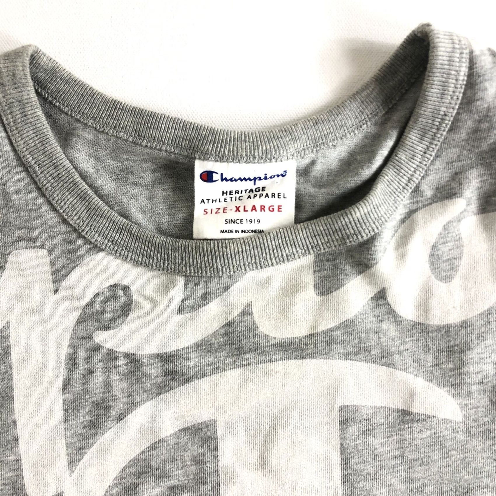 Champion Champion Heritage T-Shirt Men XL Gray/White All Over Print Script Logo Size US XL / EU 56 / 4 - 3 Thumbnail