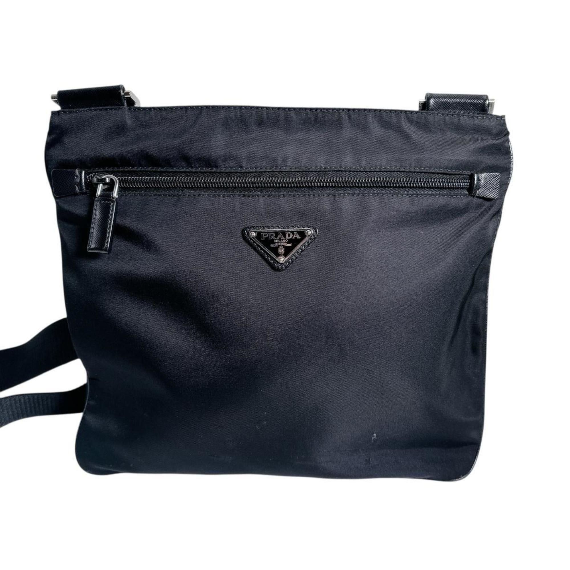 Prada Prada shoulder bag, body triangle logo, nylon, black Size ONE SIZE - 1 Thumbnail