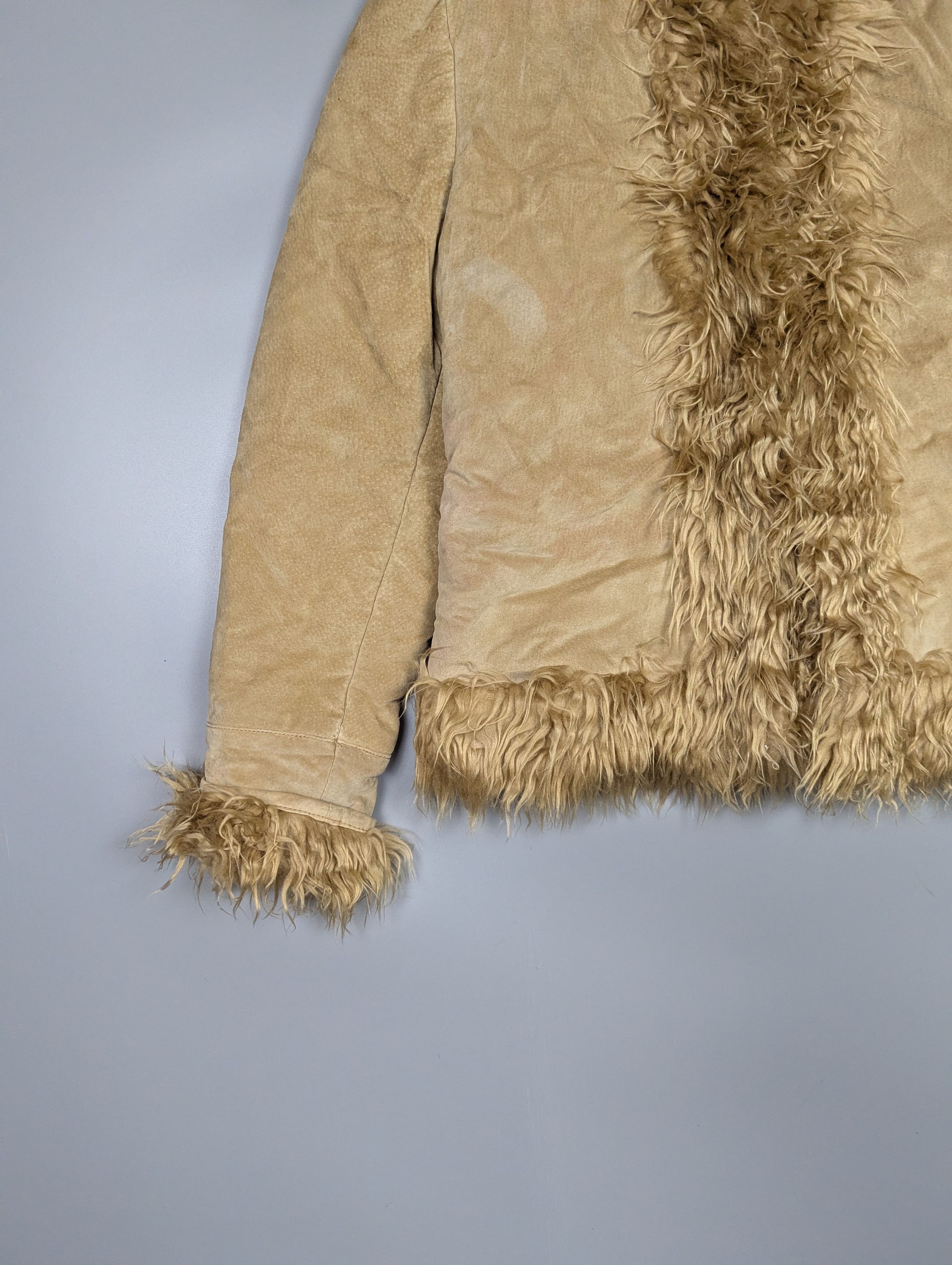 Vintage VTG Y2K Penny Lane Leather Fur Trim Coat Women’s Jacket Size M / US 6-8 / IT 42-44 - 2 Thumbnail