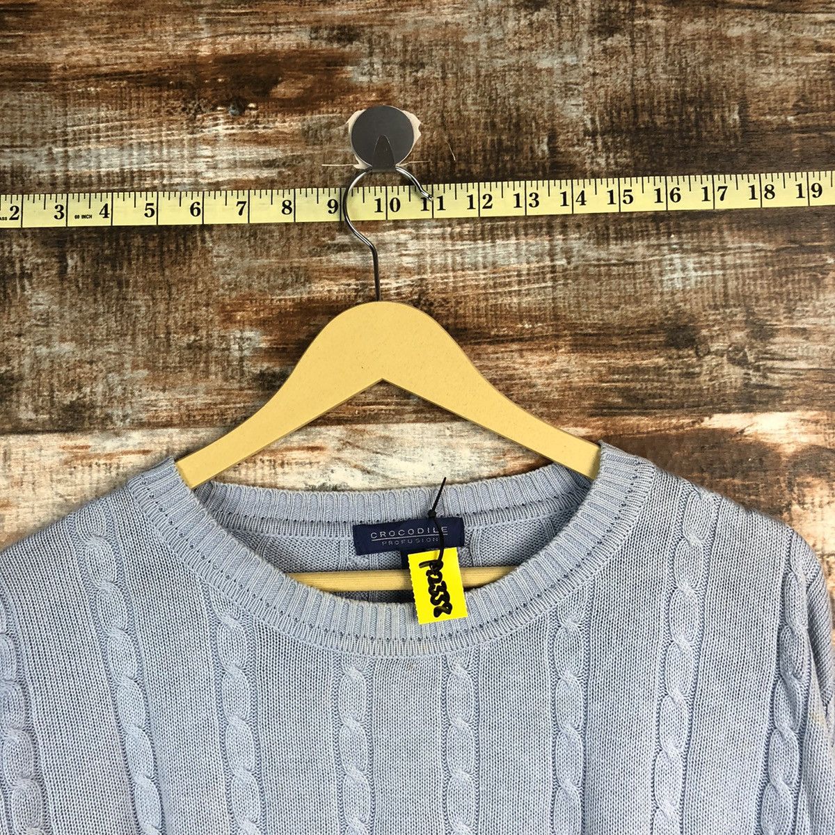 Homespun Knitwear Crocodile vintage Blue Knitwear sweatshirt #A2335 Size US L / EU 52-54 / 3 - 4 Thumbnail