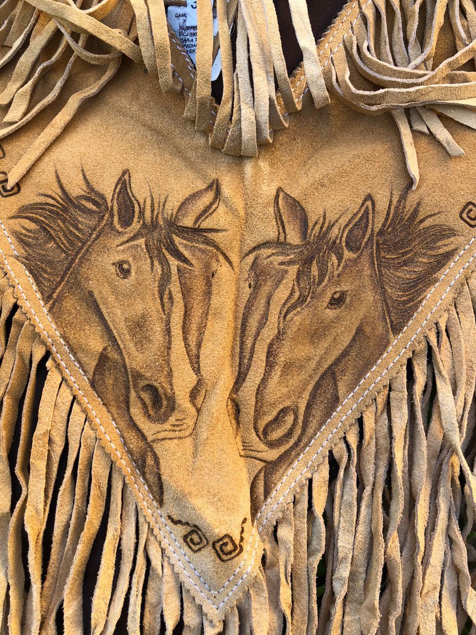 Vintage Vintage Suede Leather Fringed Chonco Horse Vest Size 36 Size US M / EU 48-50 / 2 - 2 Thumbnail