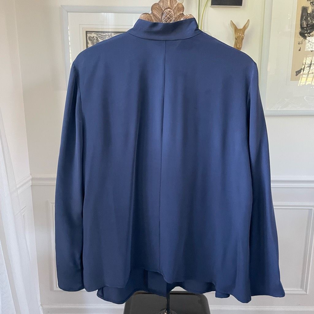 Other Patrick Christopher Dark Blue 100% Silk Band Collar Gold But Size XXL / US 16-18 / IT 52-54 - 8 Thumbnail
