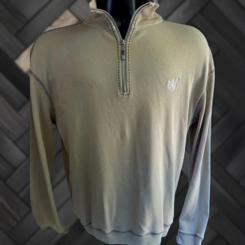 Nat Nast NAT NAST 1/4 Zip Pullover Sweater Beige with Black Stitching SZ LARGE Mens Size US L / EU 52-54 / 3 - 1 Thumbnail