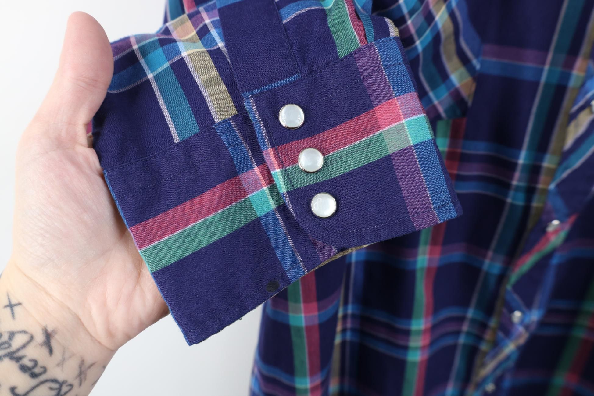 Vintage Vintage 90s Streetwear Western Snap Button Collared Shirt Size US XXL / EU 58 / 5 - 7 Thumbnail