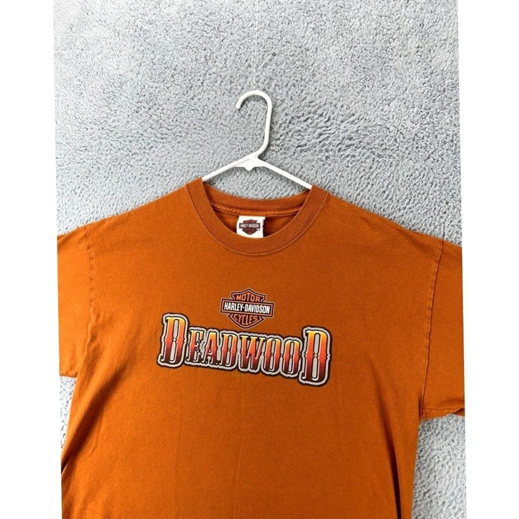 Harley Davidson Harley Davidson Shirt Mens Large Orange Cotton T-Shirt Tee Made In USA Deadwood Size US L / EU 52-54 / 3 - 4 Thumbnail
